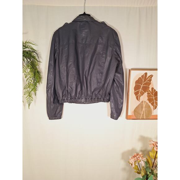 Wilsons Suede & Leather Men's Genuine Leather Jacket Gray Made In Korea - Picture 3 of 6